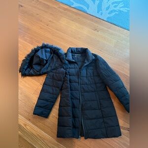 Black Puffer Jacket with Detachable Hood